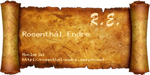 Rosenthál Endre névjegykártya